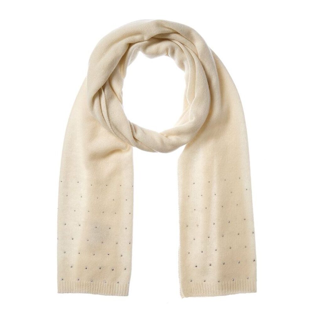 Forte Cashmere Rhinestone Border Cashmere Scarf
